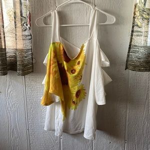 Plus size sunflower blouse